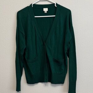a new day Deep Green Cardigan Sweater